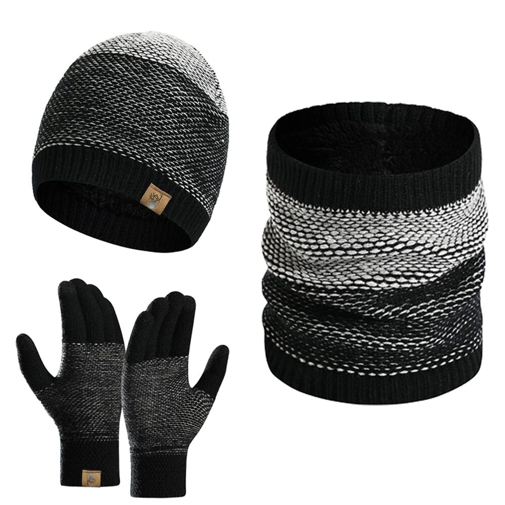 4626 Beanie Hat Scarf Touchscreen Gloves Skull Cap Neck Warmer